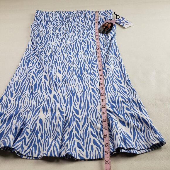 DVF x Target A Line Skirt Womens Large Blue Knit Midi Diane Von Furstenberg NEW - Picture 14 of 14